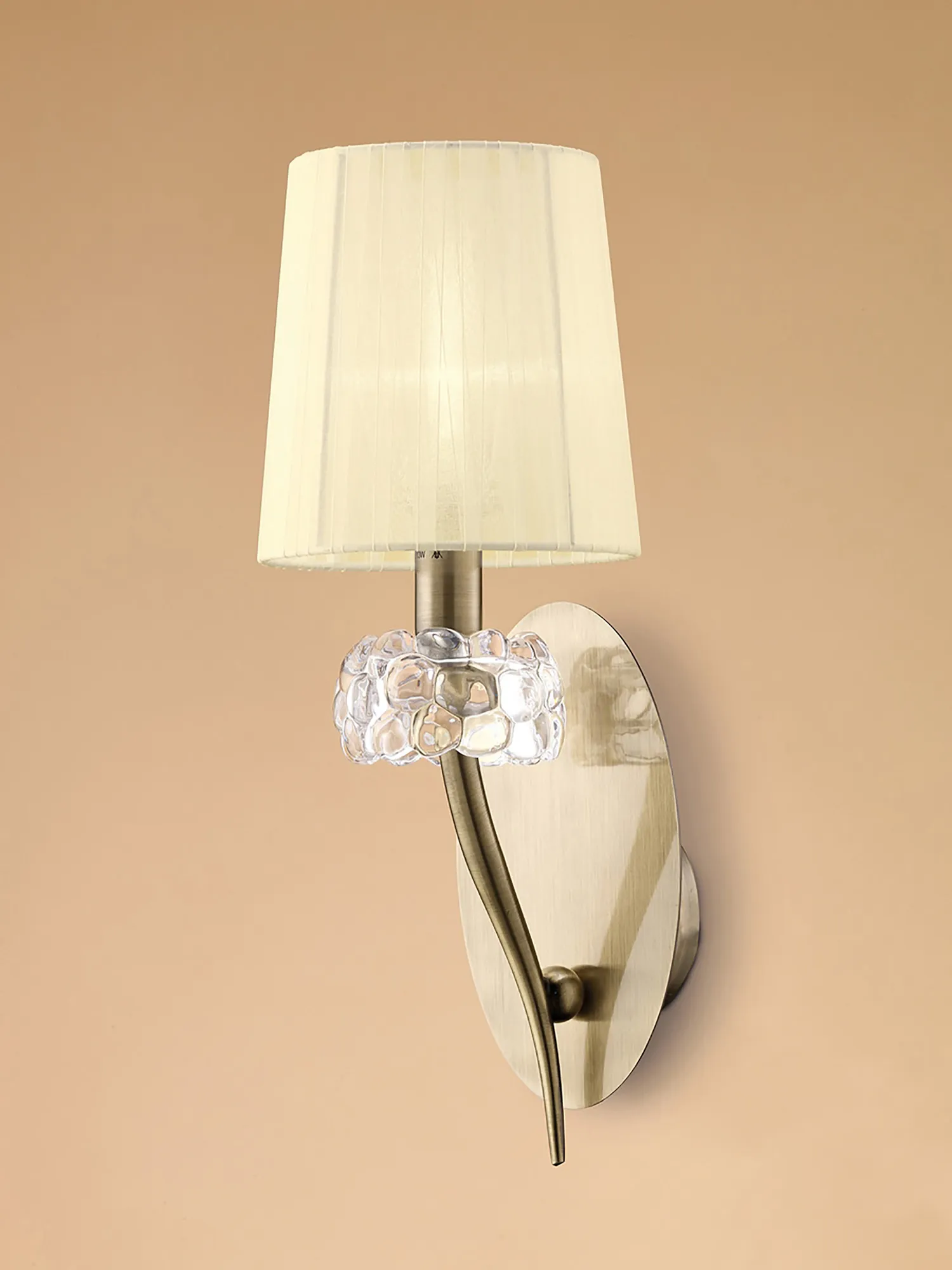 Loewe Antique Brass-Cream Wall Lights Mantra Armed Wall Lights